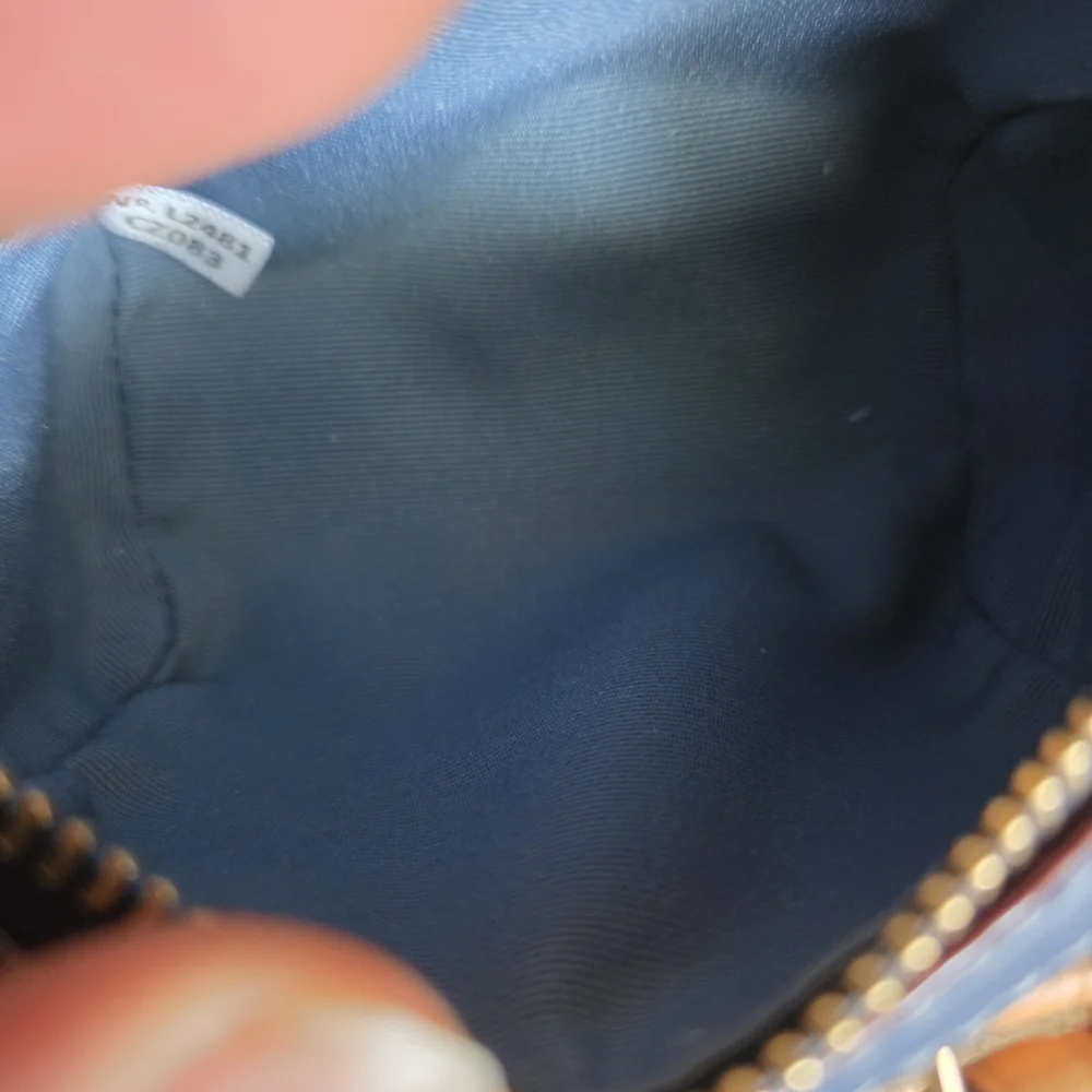 COACH Denim Signature Mini Rowan Keychain Bag Charm - Picture 10 of 11